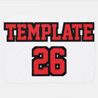 1 Side Blanket WHITE RED BLACK Football Jersey