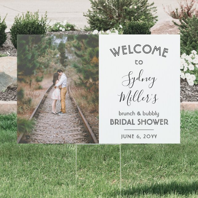 1 Sided Any Text Bridal Shower Welcome Photo Yard Sign (Creator Uploaded)