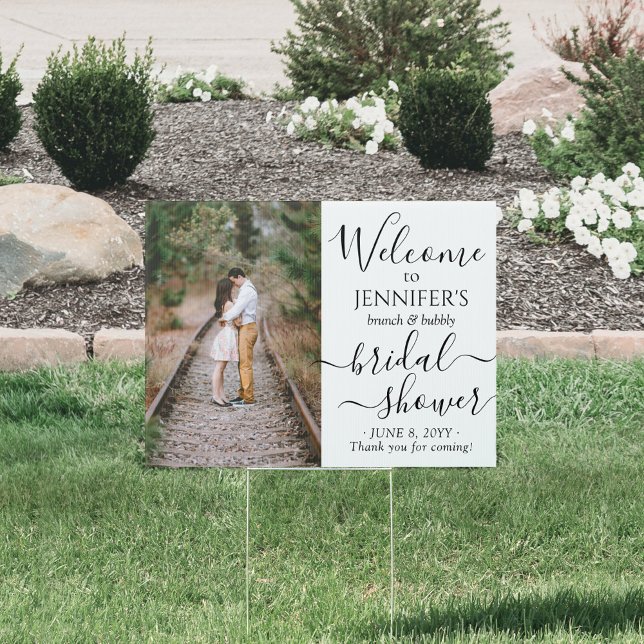 1 Sided Any Theme Bridal Shower Photo Welcome Yard Sign (Creator Uploaded)