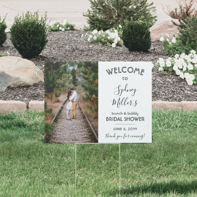1 Sided Any Theme Bridal Shower Welcome Photo Yard Sign (Creator Uploaded)