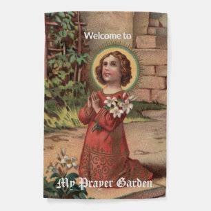 1-sided Boy Jesus Kneeling in a Garden (M 055) Garden Flag