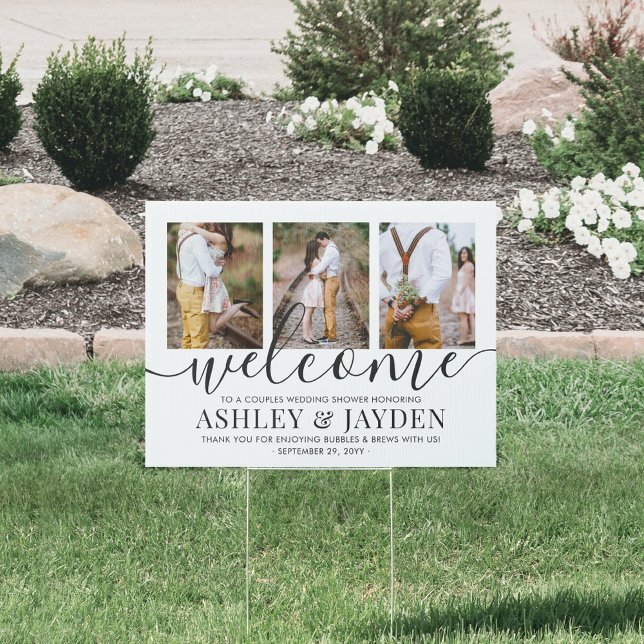 1 Sided Couples Wedding Shower Photo Welcome Yard Sign (Creator Uploaded)