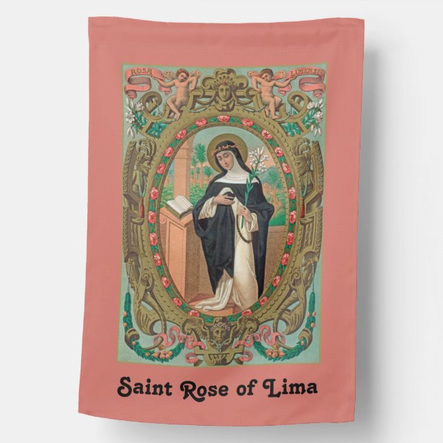 1-sided Framed Portrait of St. Rose of Lima (K 48) House Flag (Front)