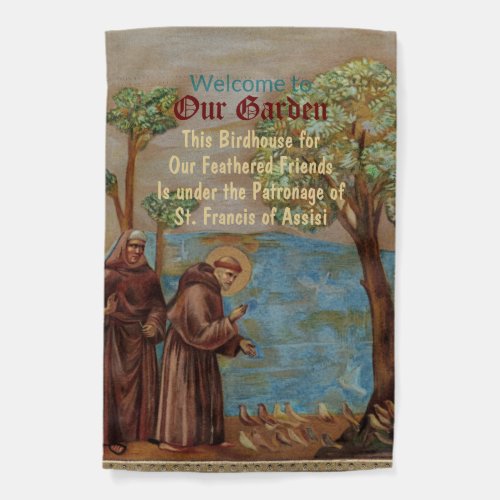 1_sided Giottos St Francis Preaching to the Birds Garden Flag