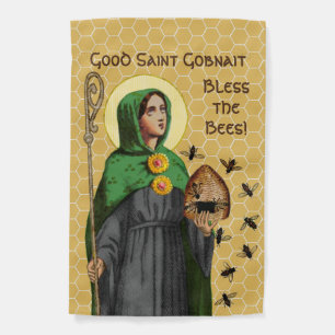 1-sided Half-Length Portrait of St Gobnait Garden Flag