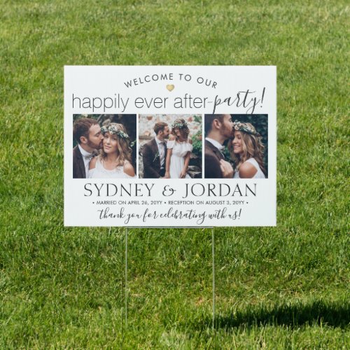 1 Sided Happily Ever After Party Photo Wedding Sign