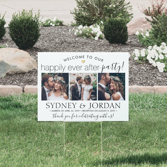1 Sided Happily Ever After Party Photo Wedding Sign (Creator Uploaded)
