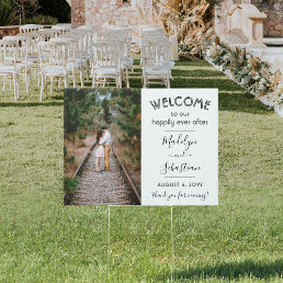 1 Sided Happily Ever After Wedding Welcome Yard Sign