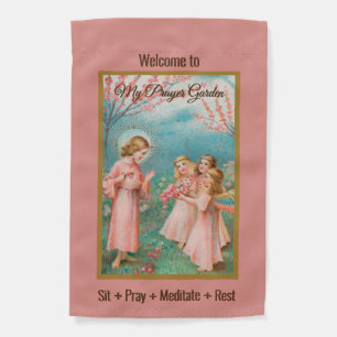 1-sided Little Angels Greet the SHJ with Roses Garden Flag