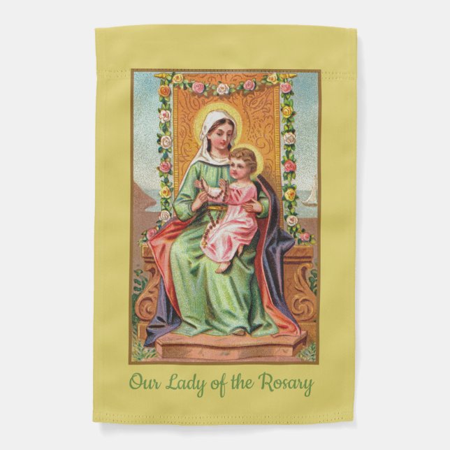 1-sided Our Lady of the Rosary with Christ Child Garden Flag (Front)
