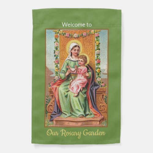 1_sided Our Lady of the Rosary with Christ Child Garden Flag