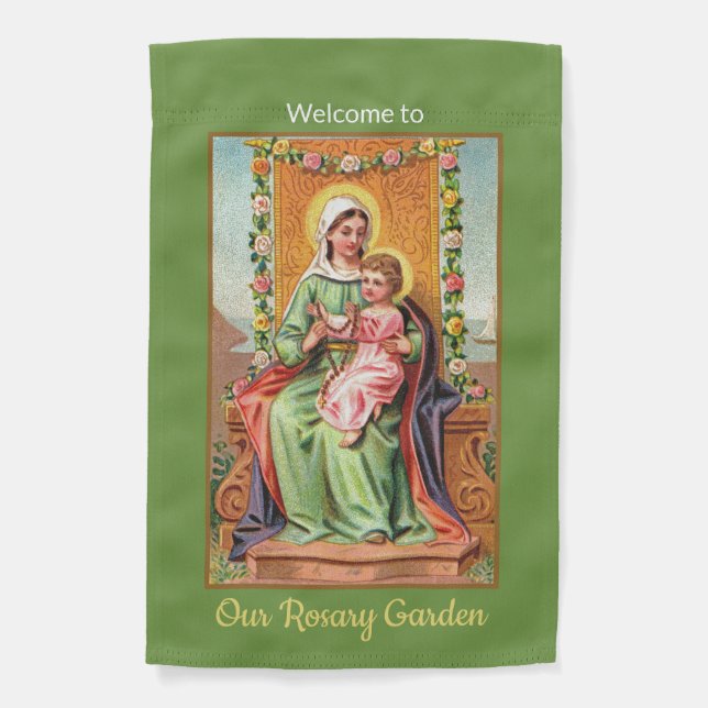 1-sided Our Lady of the Rosary with Christ Child Garden Flag (Front)