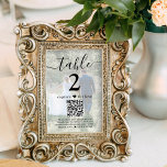 1 Sided Photo for Framing QR Wedding Table Number<br><div class="desc">Add a personalized finishing touch to wedding reception decorations with custom photo & QR Code table numbers. These one-sided 4x6 photo prints are not cardstock and must be placed in frames. The picture and all text on this template are simple to customize. If preferred, change "capture the love" to "honeymoon...</div>