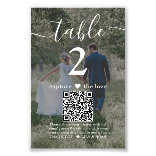 1 Sided Photo for Framing Wedding QR Table Number 