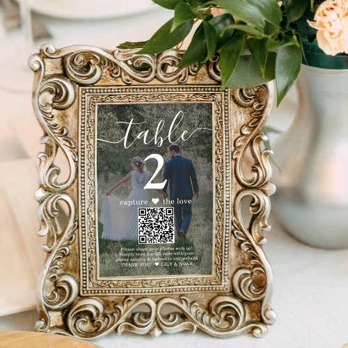 1 Sided Photo for Framing Wedding QR Table Number 