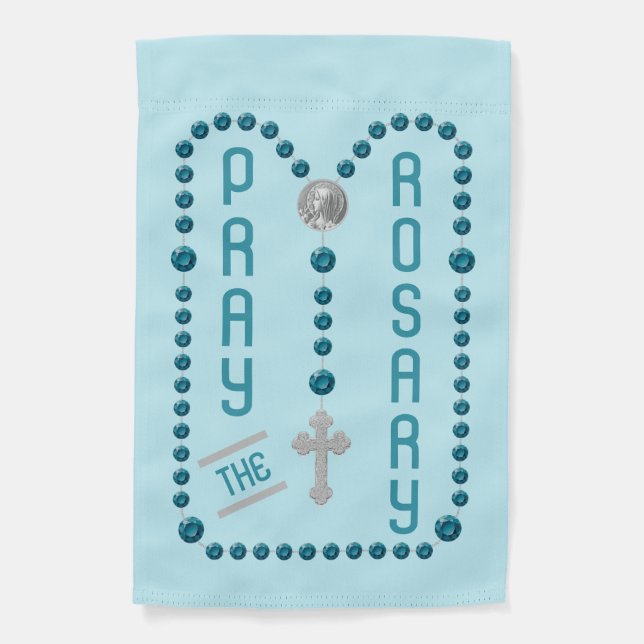 1-sided Pray the Rosary (Modern Glorious 2) Garden Flag (Front)