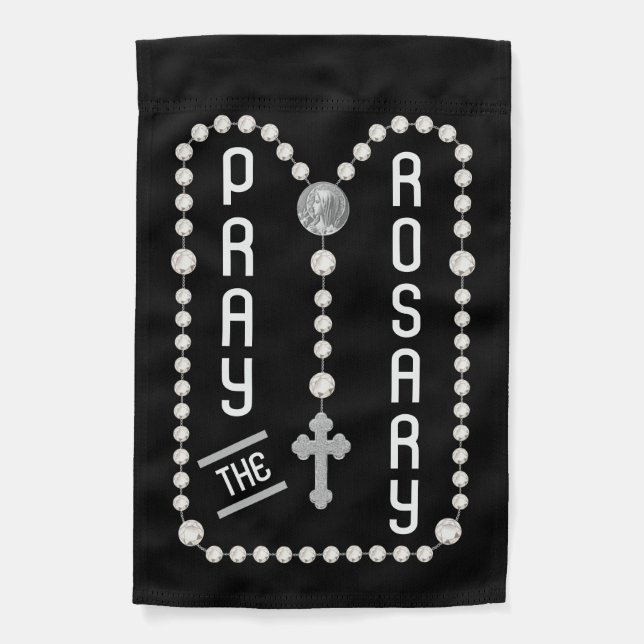 1-sided Pray the Rosary (Modern Luminous 1) Garden Flag (Front)
