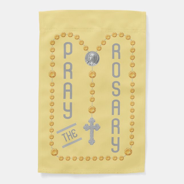 1-sided Pray the Rosary (Modern Luminous 2) Garden Flag (Front)