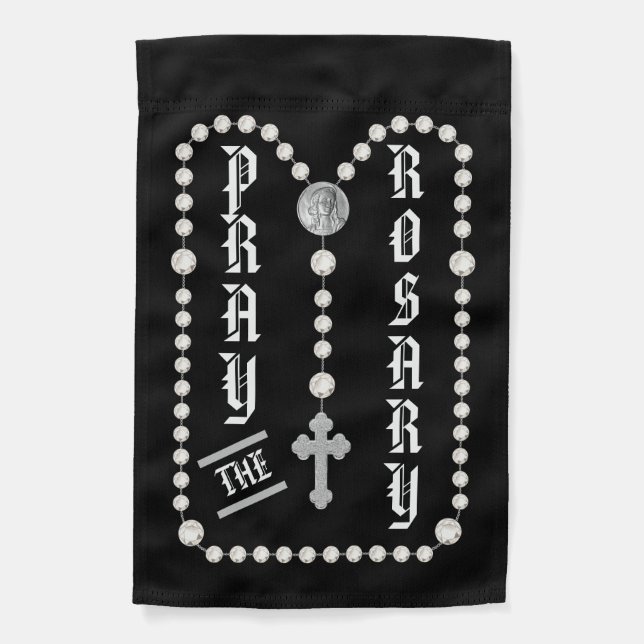 1-sided Pray the Rosary (“Trad.” Luminous 1) Garden Flag (Front)