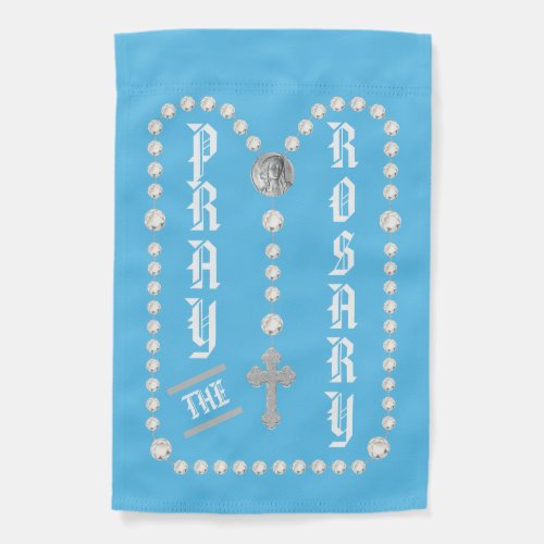 1_sided Pray the Rosary Traditional Joyful Garden Flag