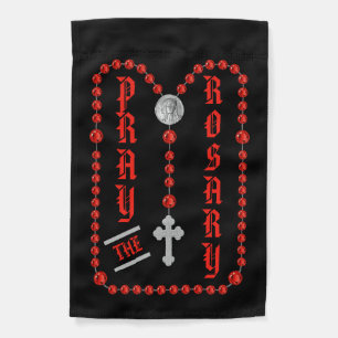 1-sided Pray the Rosary (Traditional Sorrowful) Garden Flag