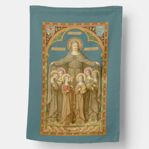 1-sided St. Clare of Assisi & Nuns (SAU 027) House Flag