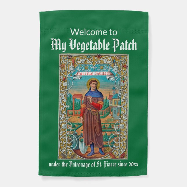 1-sided St. Fiacre of Breuil (K 27) Garden Flag (Front)