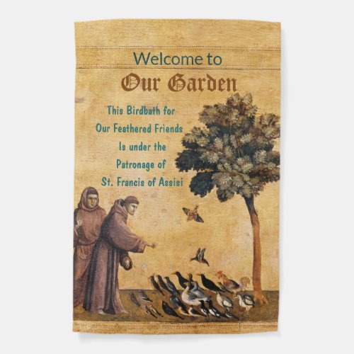 1_sided St Francis Preaching to the Birds Giotto Garden Flag