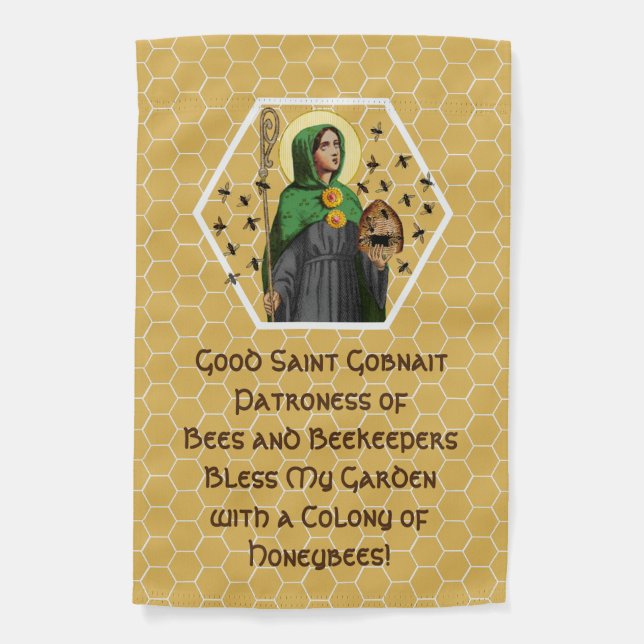 1-sided St. Gobnait (aka Deborah or Abigail) Garden Flag (Front)