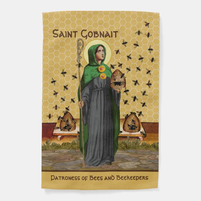 1-sided St. Gobnait and Her Bees (SAE 003) Garden Flag (Front)