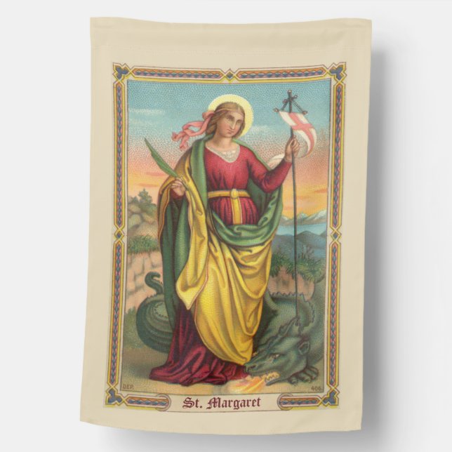 1-sided St. Margaret with Dragon and Banner House Flag (Front)