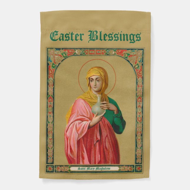 1-sided St. Mary Magdalene as Myrrhbearer Easter Garden Flag (Front)