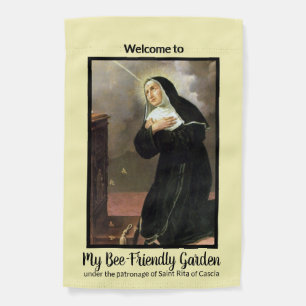1-sided St. Rita of Cascia and Her Bees (M 066) Garden Flag
