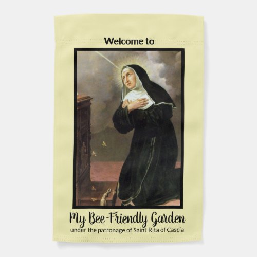 1_sided St Rita of Cascia and Her Bees M 066 Garden Flag