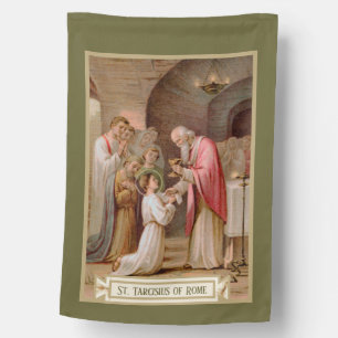 1-sided St. Tarcisius Receiving the Eucharist House Flag