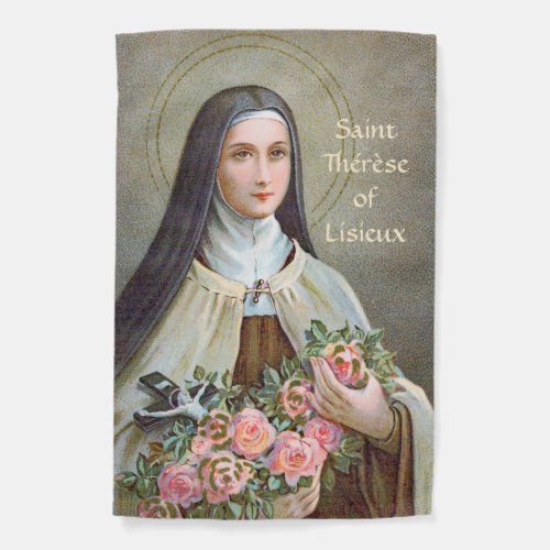 1_sided St Therese the Little Flower BJE 01 Garden Flag