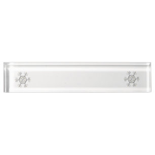 1-Silver and Gold Snowflake 3-D Look Desk Name Plate