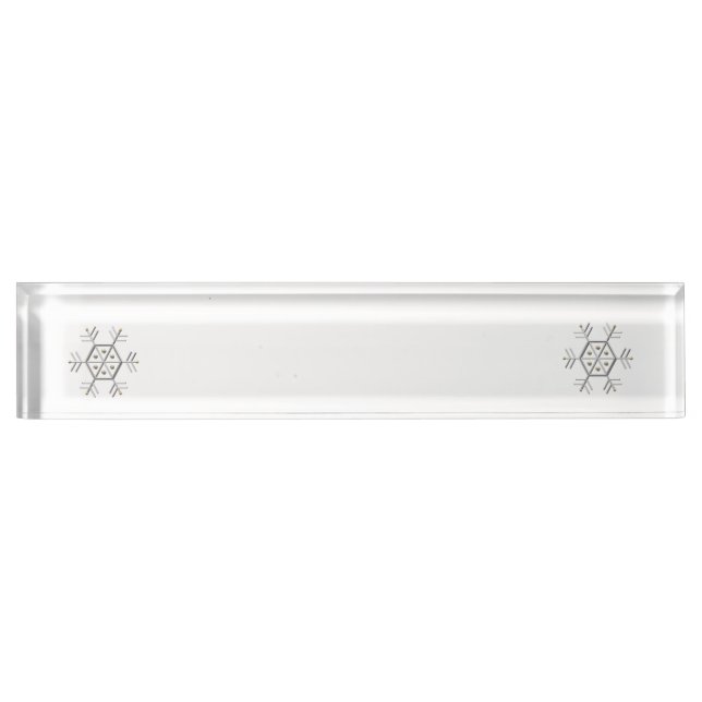 1-Silver and Gold Snowflake 3-D Look Desk Name Plate (Front)