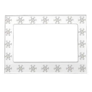 1-Silver and Gold Snowflake 3-D Look Magnetic Frame