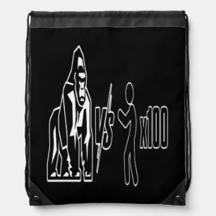 1 Silverback Gorilla vs 100 Humans_3 Drawstring Bag