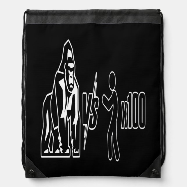 1 Silverback Gorilla vs 100 Humans_3 Drawstring Bag (Front)