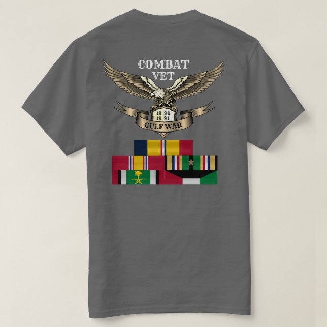 1 STAR COMBAT VET GULF WAR T-Shirt (Design Back)