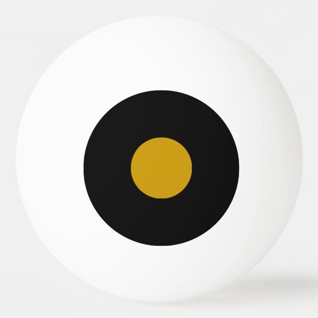 1 Star Ping Pong Ball – Black and Gold. (Front)