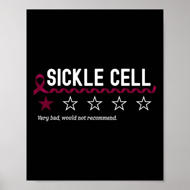 1 Star Rating Sickle Cell Awareness Funny Fighter  Poster (Front)