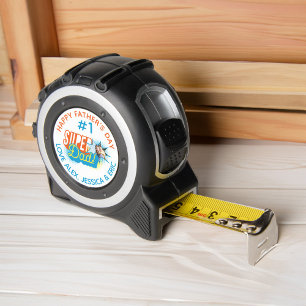 #1 Super Dad Comic Book Bubble Custom Photo Golf Tape Measure