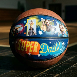 #1 Super Dad Comic Book Bubbles Custom Four Photos Basketball