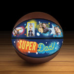 #1 Super Dad Comic Book Bubbles Custom Four Photos Basketball<br><div class="desc">Celebrate the special super dad in your life this Father's Day with our creative fun super dad basketball. Design features a fun superhero comic book style design with four comic book bubbles with each one featuring a photo design that you can customize with your own special photo. "Super Dad" is...</div>