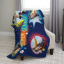 #1 Super Dad Comic Book Bubbles Custom Four Photos Fleece Blanket