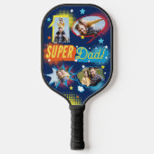 #1 Super Dad Comic Book Bubbles Custom Four Photos Pickleball Paddle (Front)