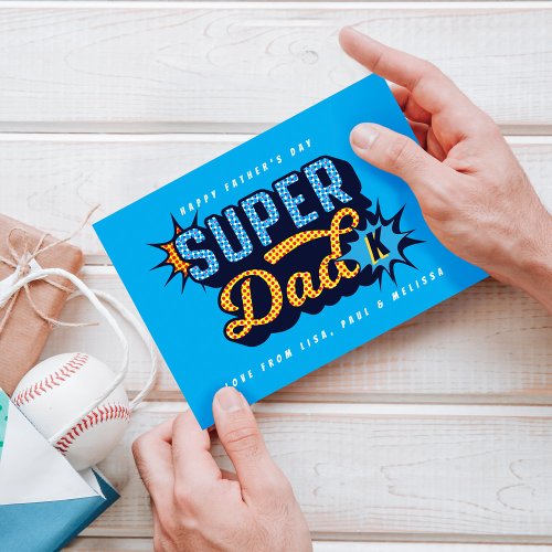 1 Super Dad Superhero Comic Book Fathers Day Card